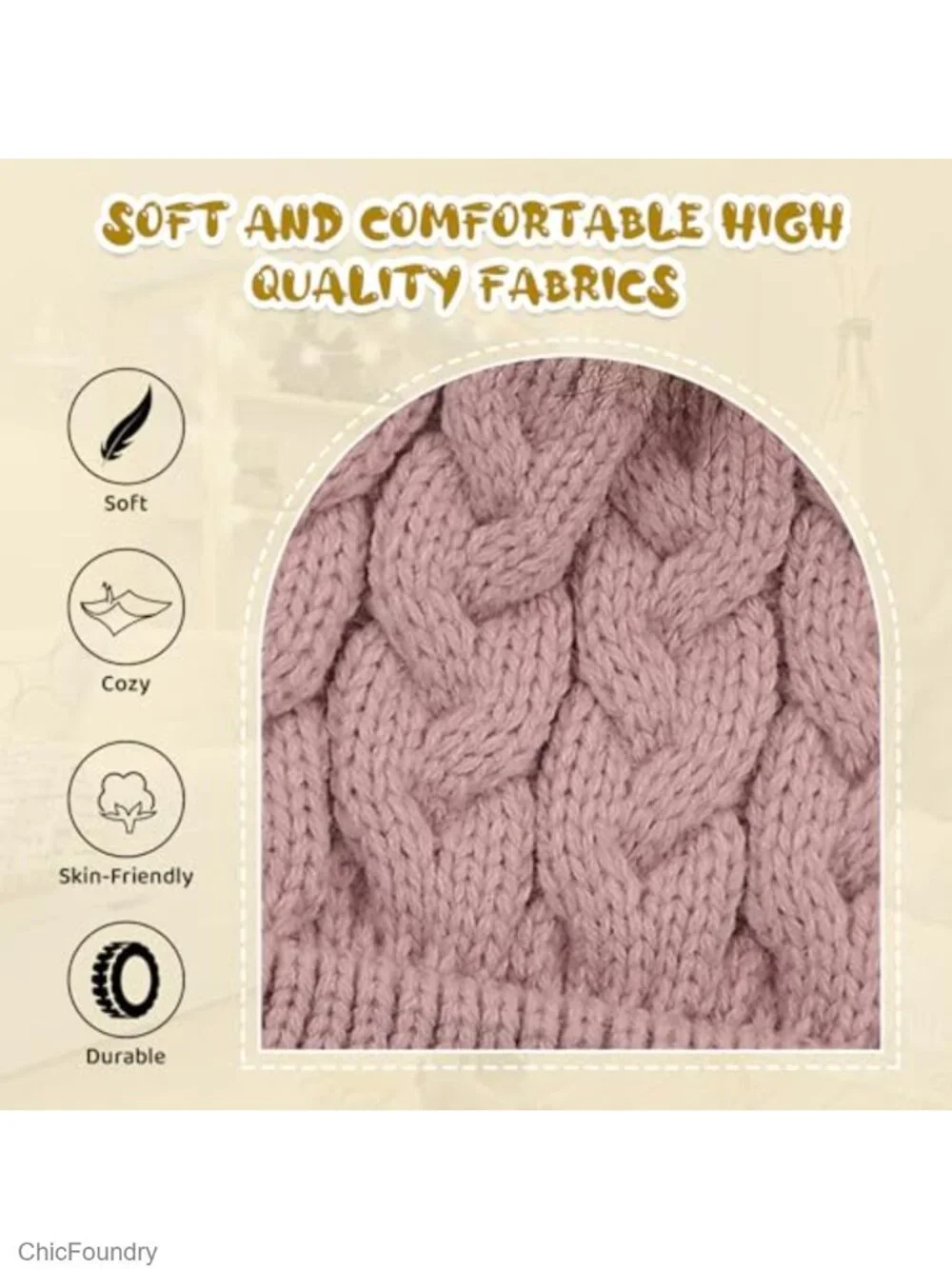 Pom Pom Baby Beanie Knit Hat Soft Acrylic Winter Hat for Newborn Infant